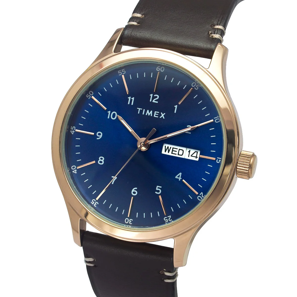 Timex Fashion Men's Blue Dial Round Case Day Date Function Watch -TWEG19701 - Image 2