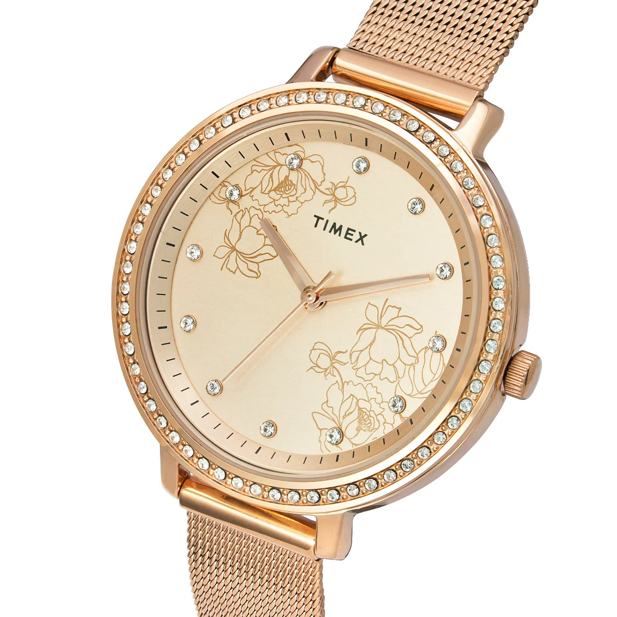 Timex Fashion Women's Rose Gold Dial Round Case 3 Hands Function Watch -TWEL14701 - Image 2