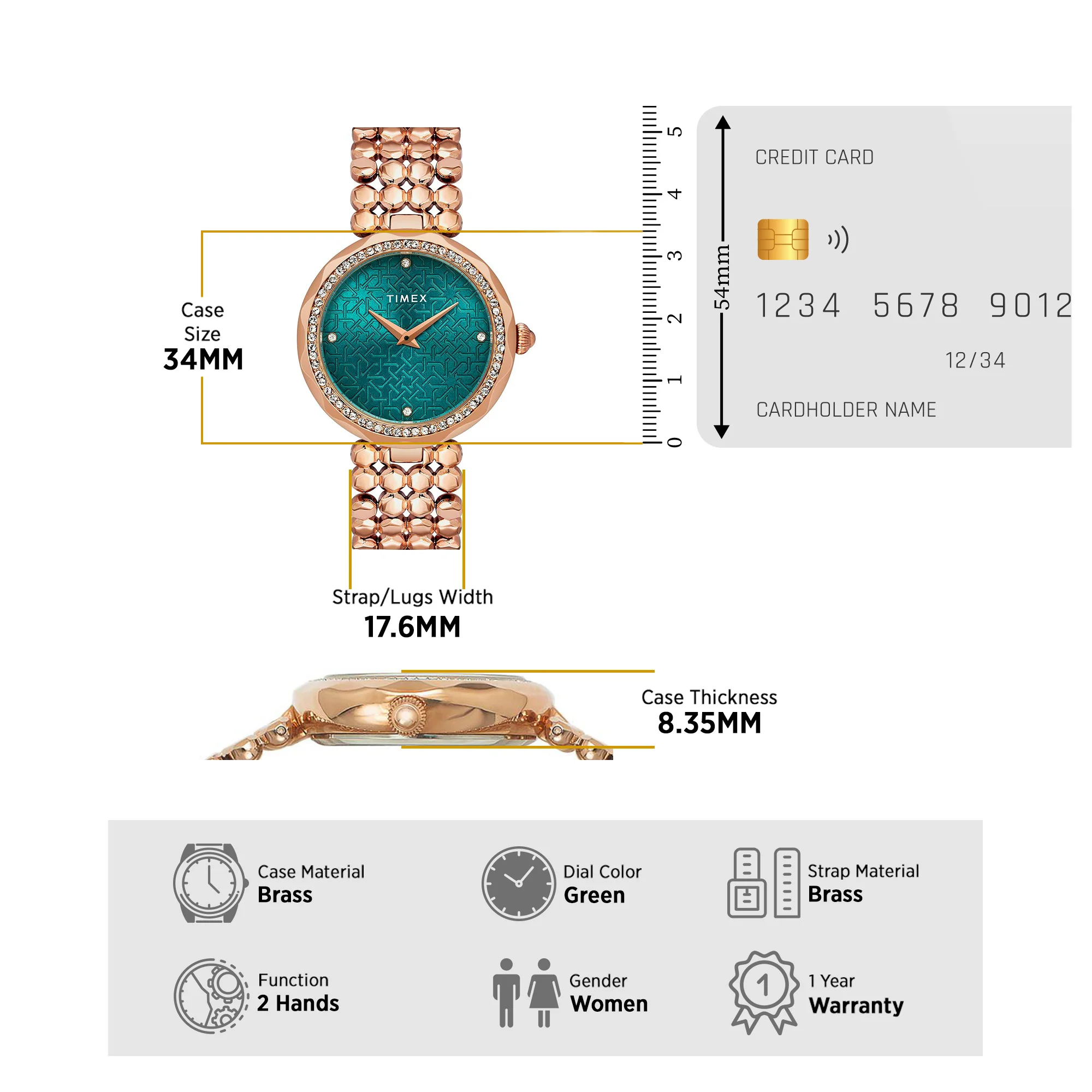Timex Fria Women Green Round Analog Watch - TWEL13907 - Image 7