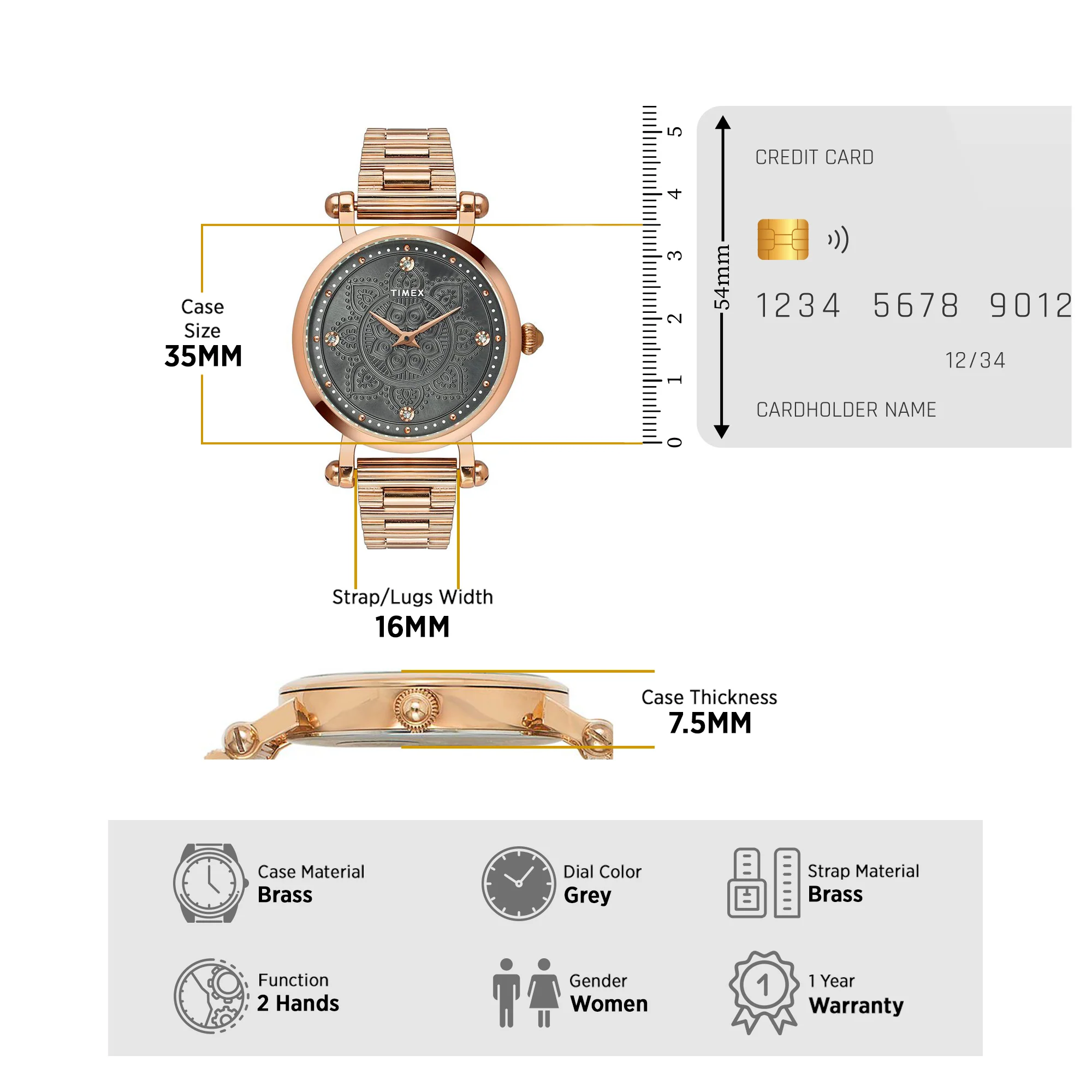 Timex Fria Women Grey Round Analog Watch - TWEL14302 - Image 7