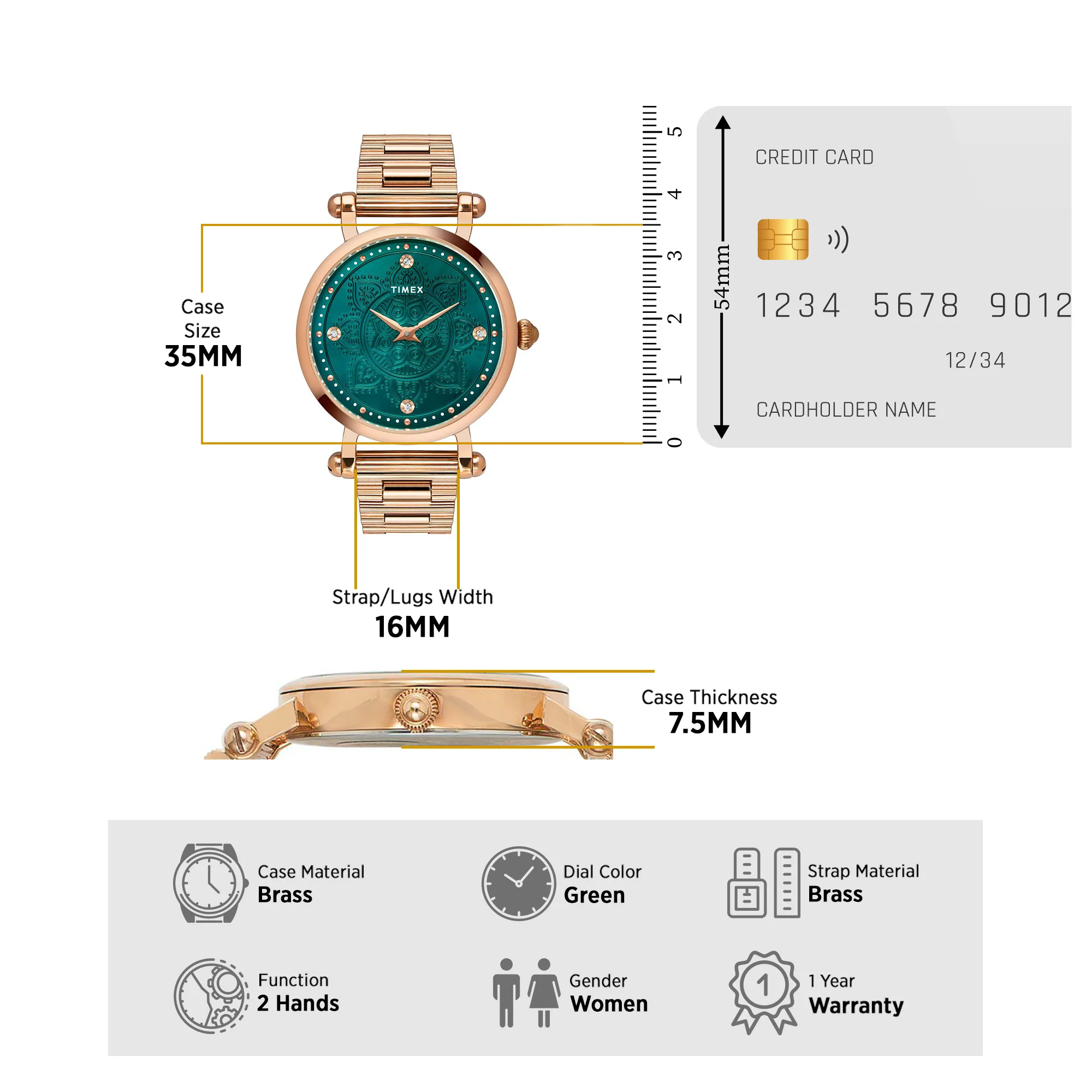 Timex Fria Women Green Round Analog Watch - TWEL14303 - Image 7