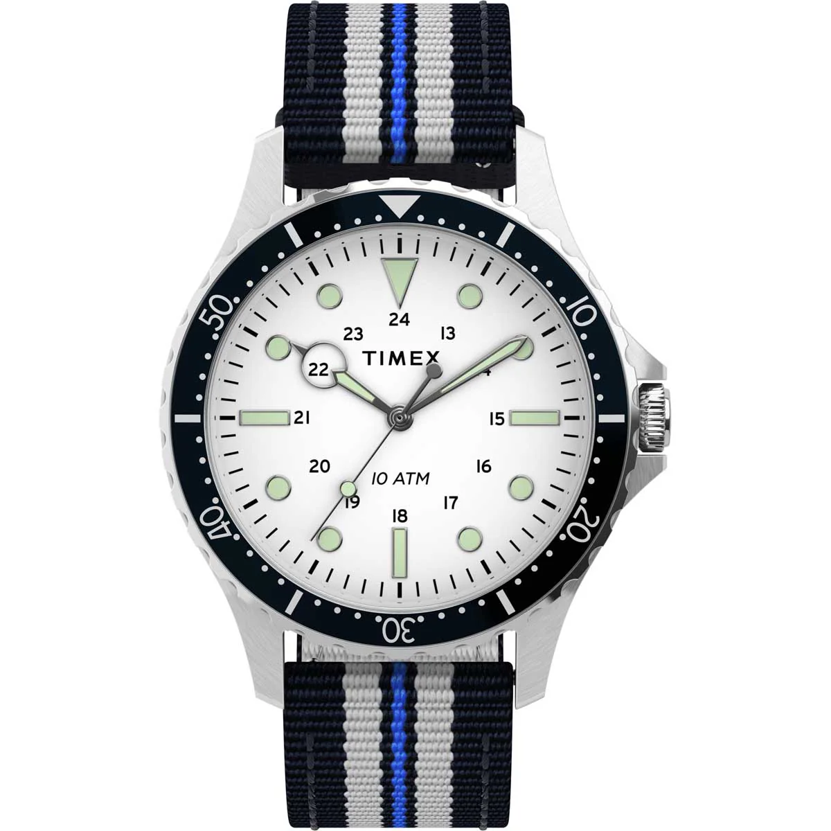 Timex Military Men's Quartz Analog Stainless Steel Dial Round Case Stainless-Steel Function  Watch -TW2U11000