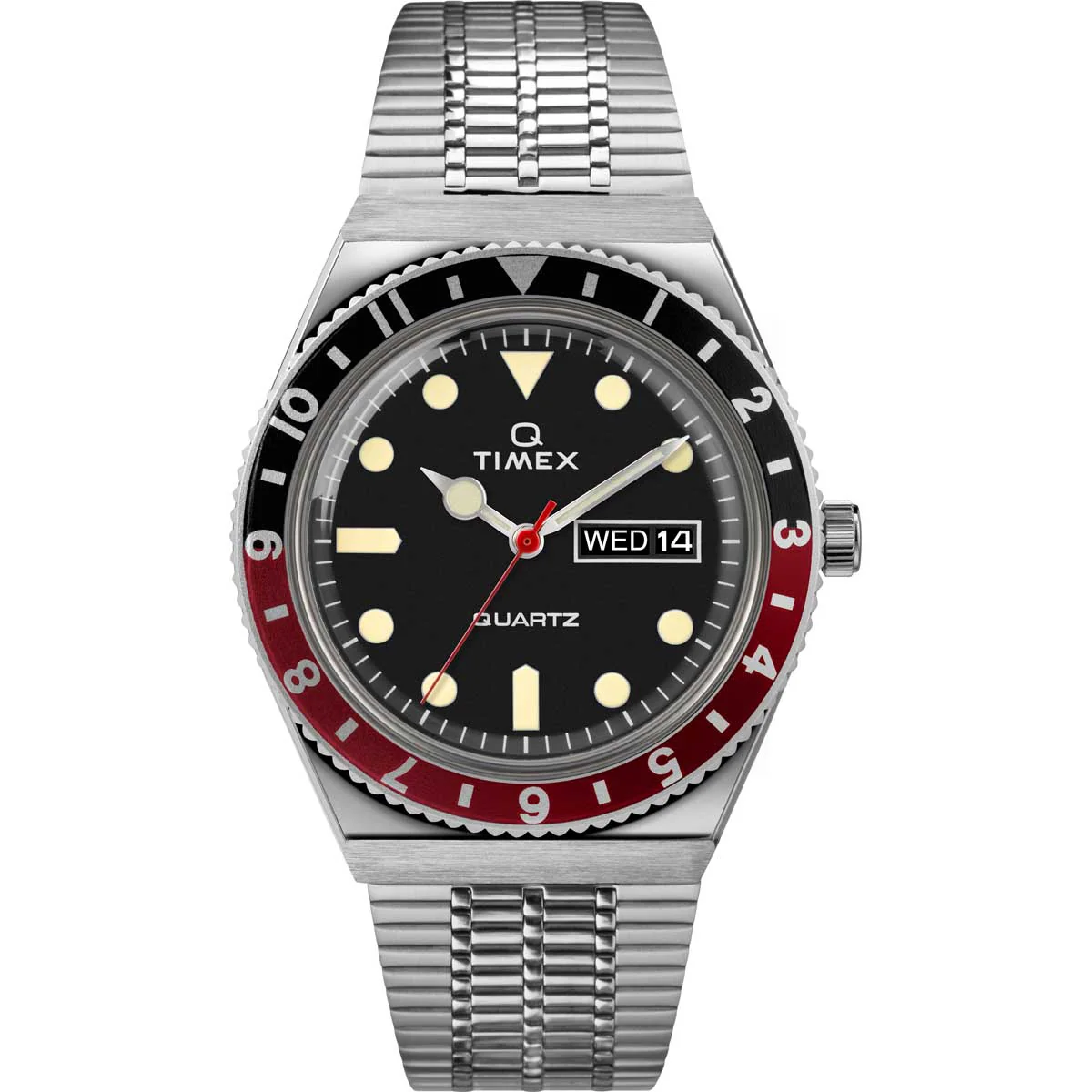 Timex 3 Hands Men's Analog Black Dial Coloured Quartz Watch, Round Dial with 38 mm Case width - TW2U61300U9