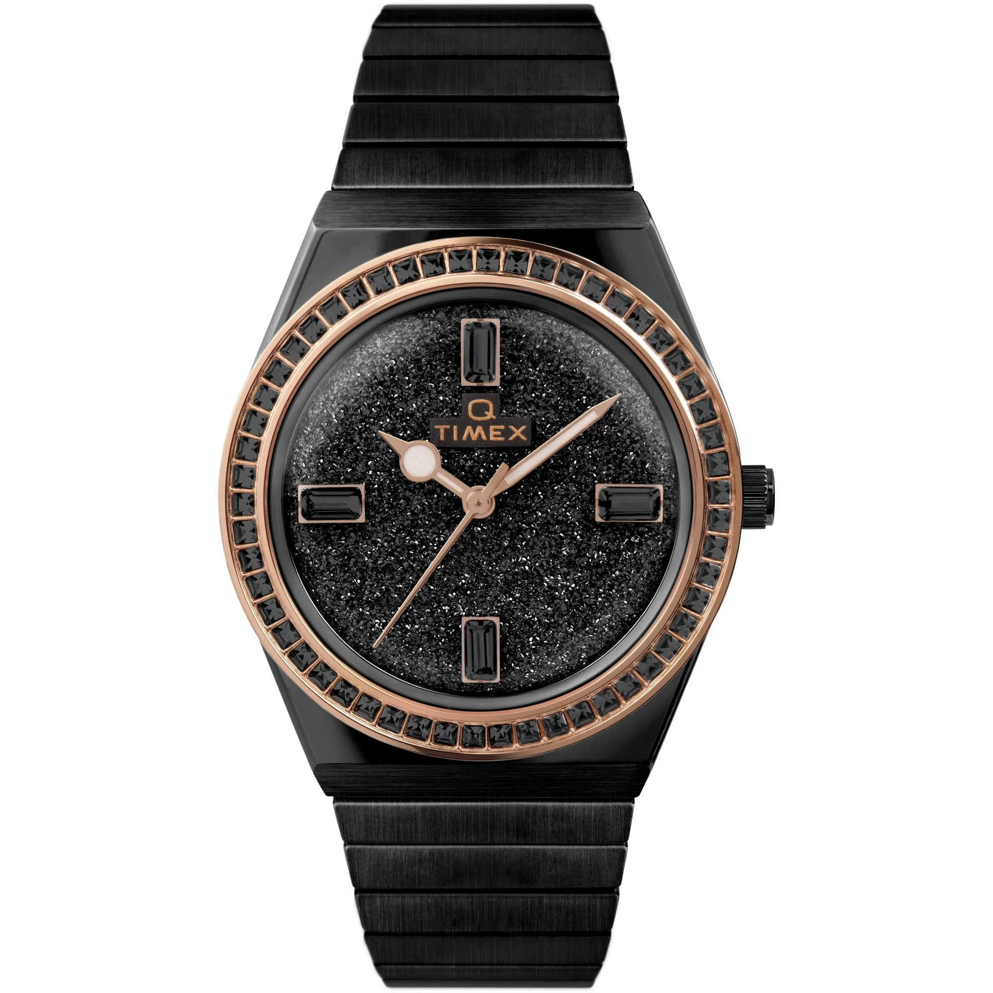 Q TIMEX Women Black Round Analog Watch - TW2W10600UJ
