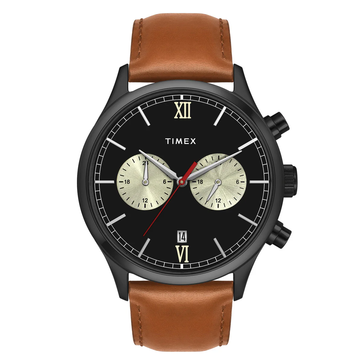Timex Fashion Men's Black Dial Round Case Dual time Function Watch -TWEG19808