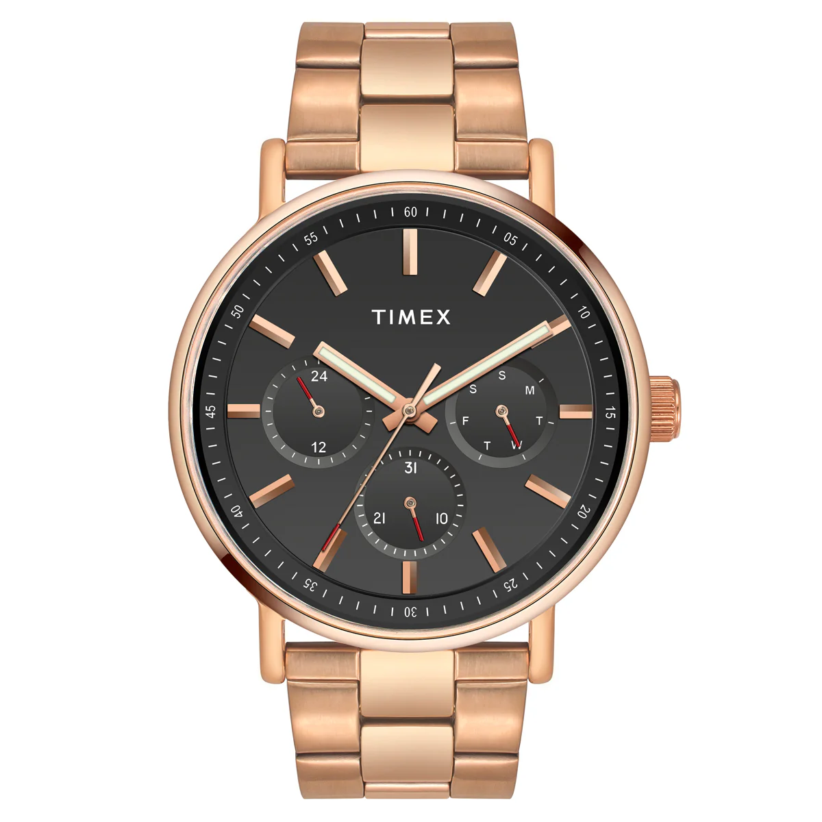 Timex Fashion Men's Black Dial Round Case Multifunction Function Watch -TWEG20018