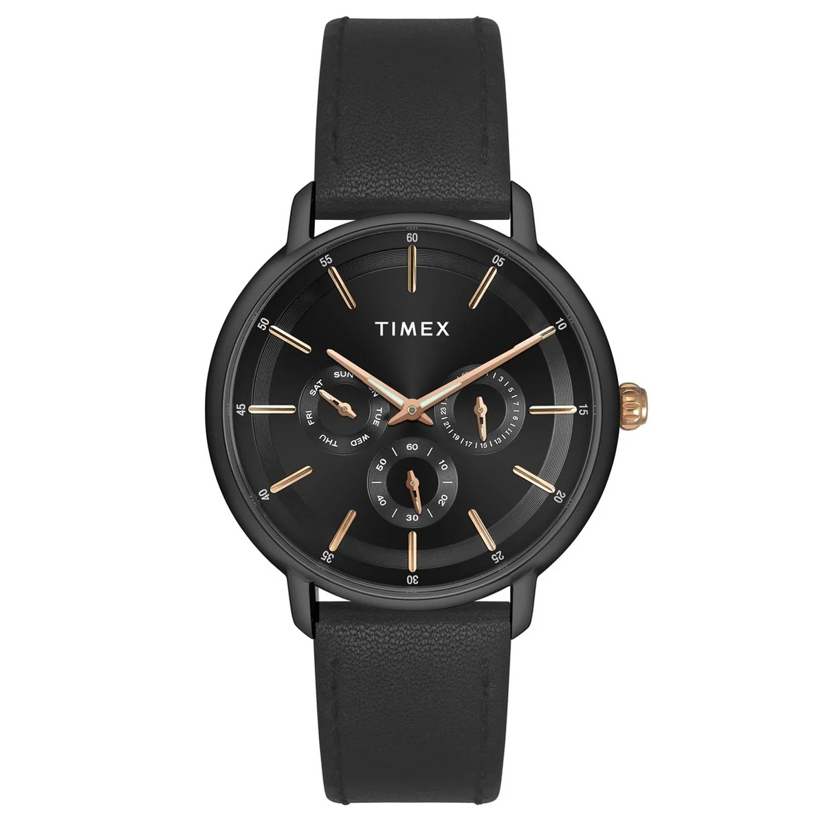 Timex Fashion Men's Black Dial Round Case Multifunction Function Watch -TWEG22003