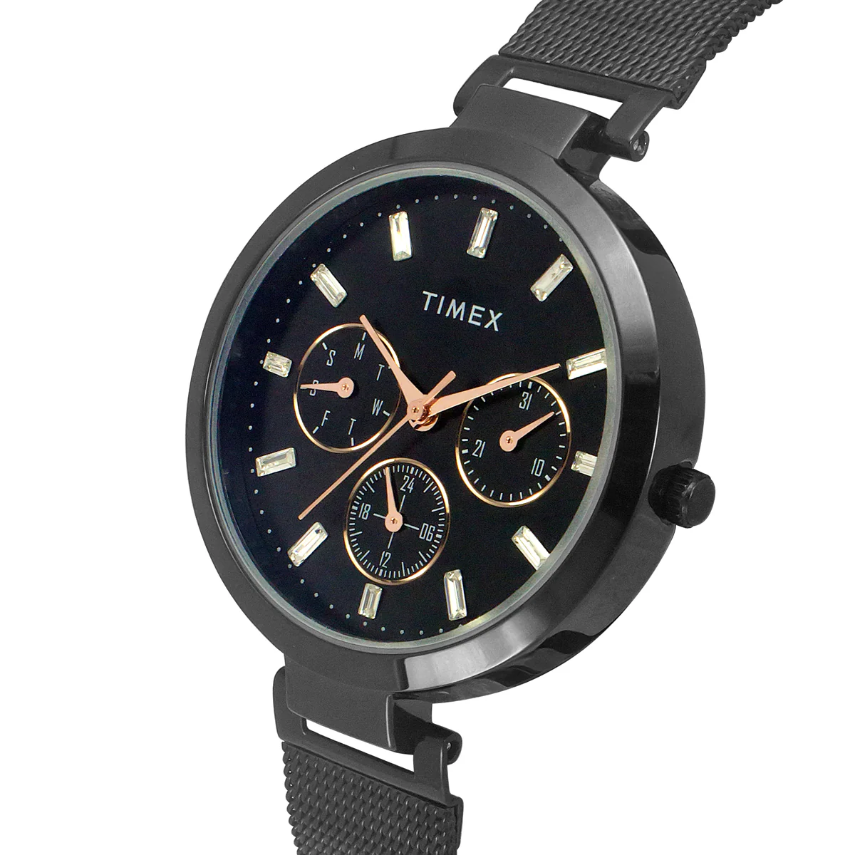 Timex Fashion Women's Black Dial Round Case Multifunction Function Watch -TW000X243 - Image 2