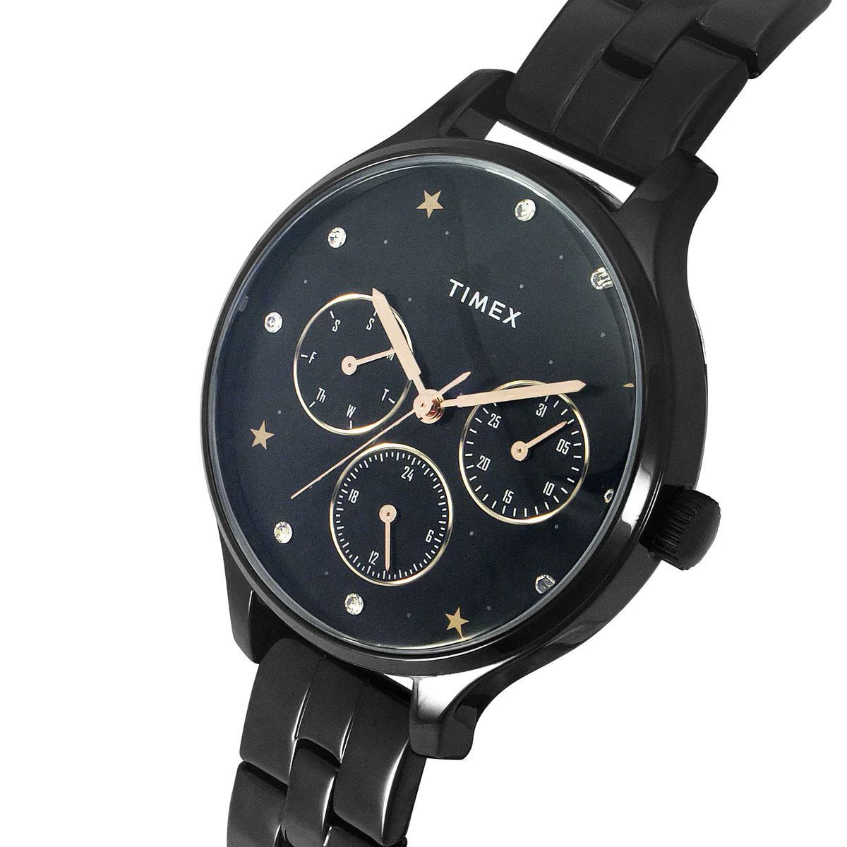 Timex Fashion Women's Black Dial Round Case Multifunction Function Watch -TWEL14816 - Image 2