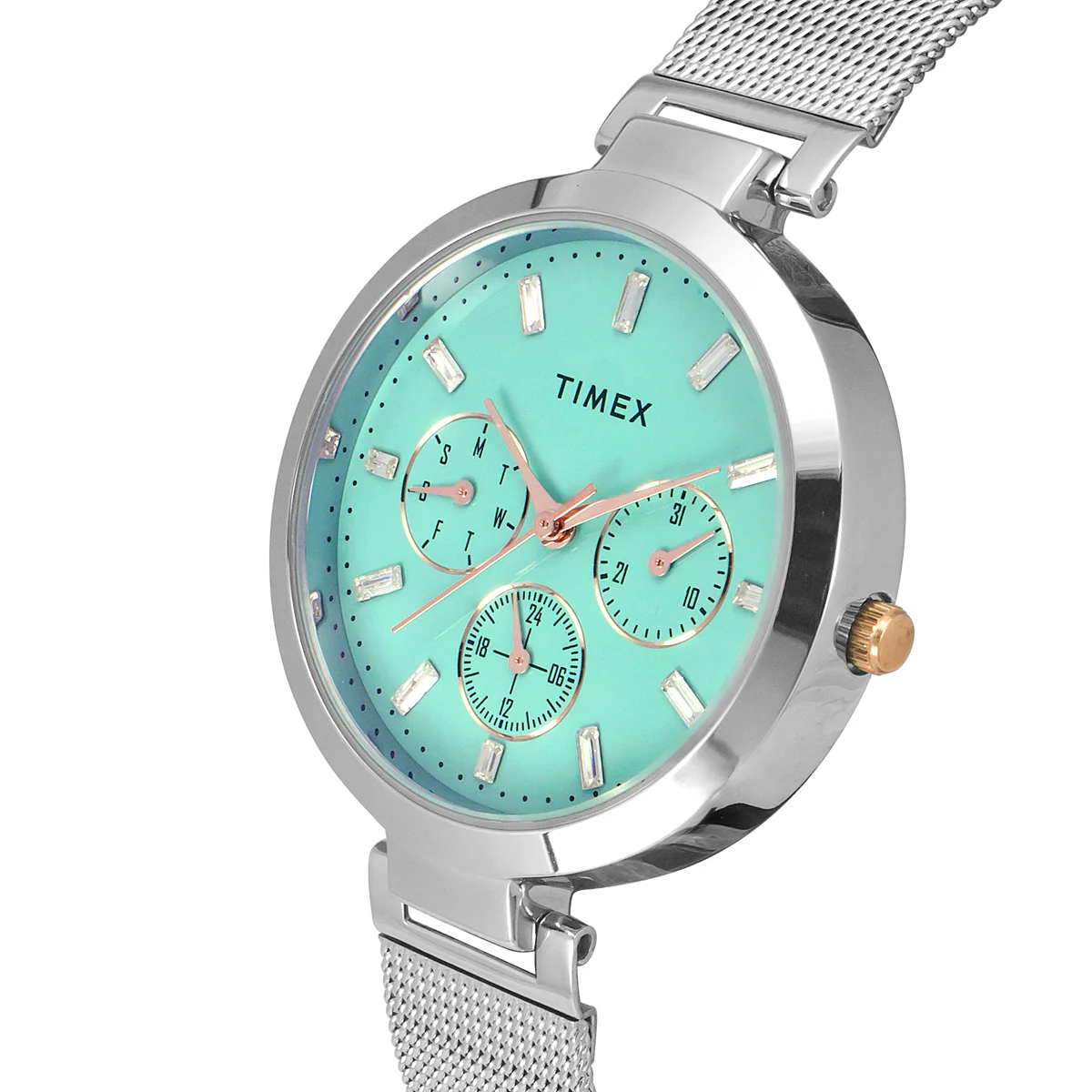 Timex Fashion Women's Blue Dial Round Case Multifunction Function Watch -TW000X241 - Image 2