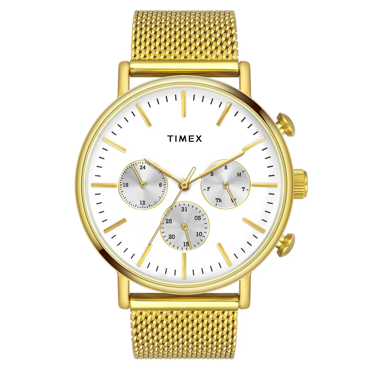 Timex Fashion Men's Warm Silver Dial Round Case Multifunction Function Watch -TWEG20007