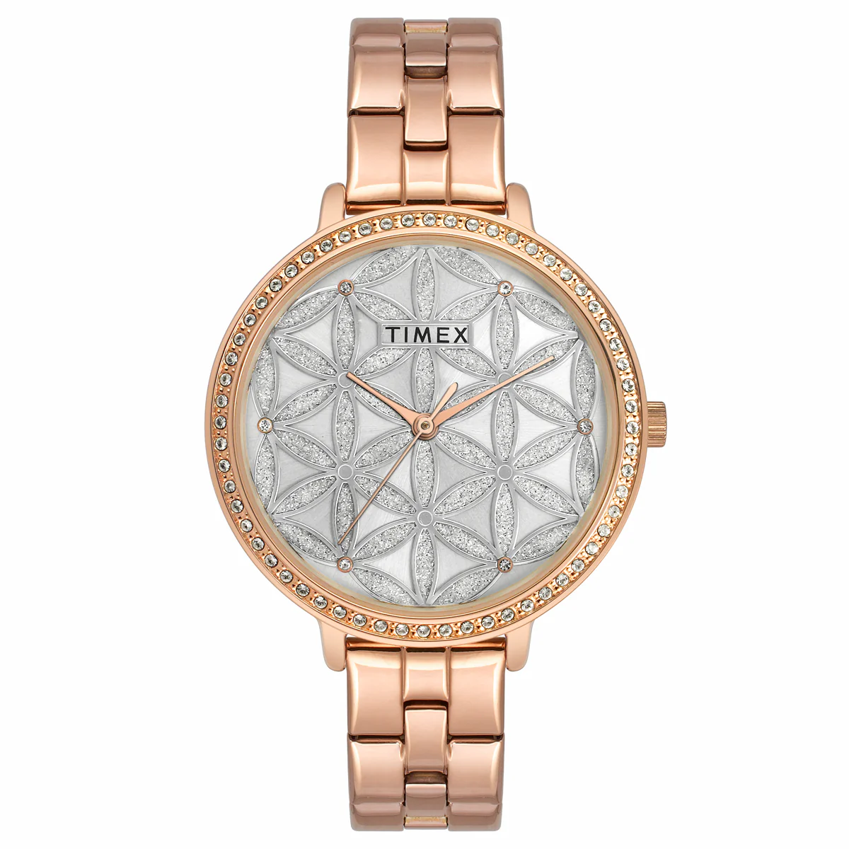Timex Fashion Women's Silver Dial Round Case 3 Hands Function Watch -TWEL14708