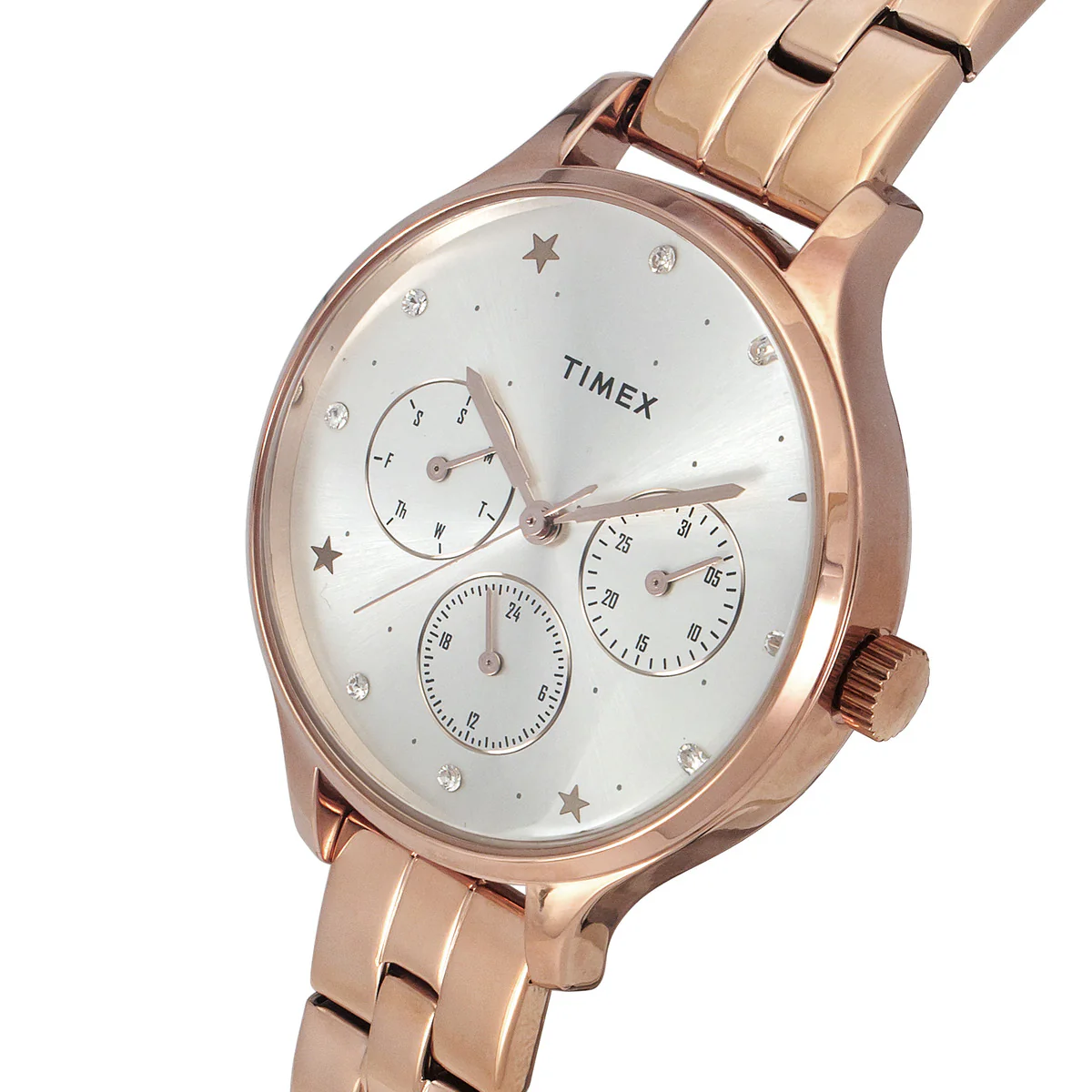 Timex Fashion Women's Silver Dial Round Case Multifunction Function Watch -TWEL14815 - Image 2