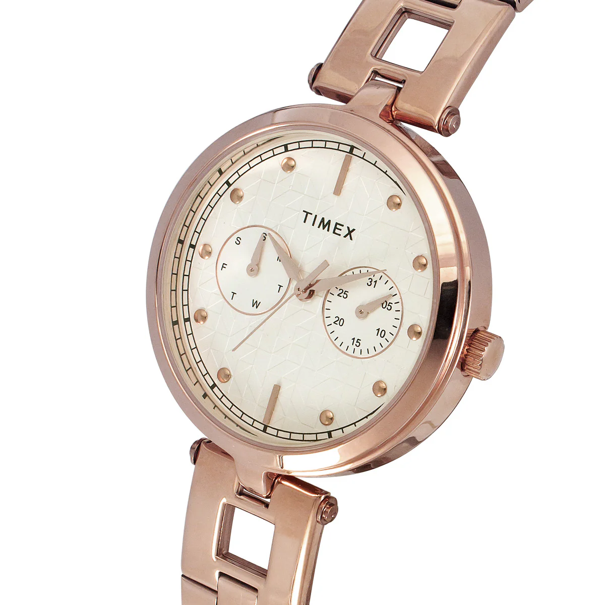 Timex Fashion Women's White Dial Round Case Day Date Function Watch -TWEL16602 - Image 2