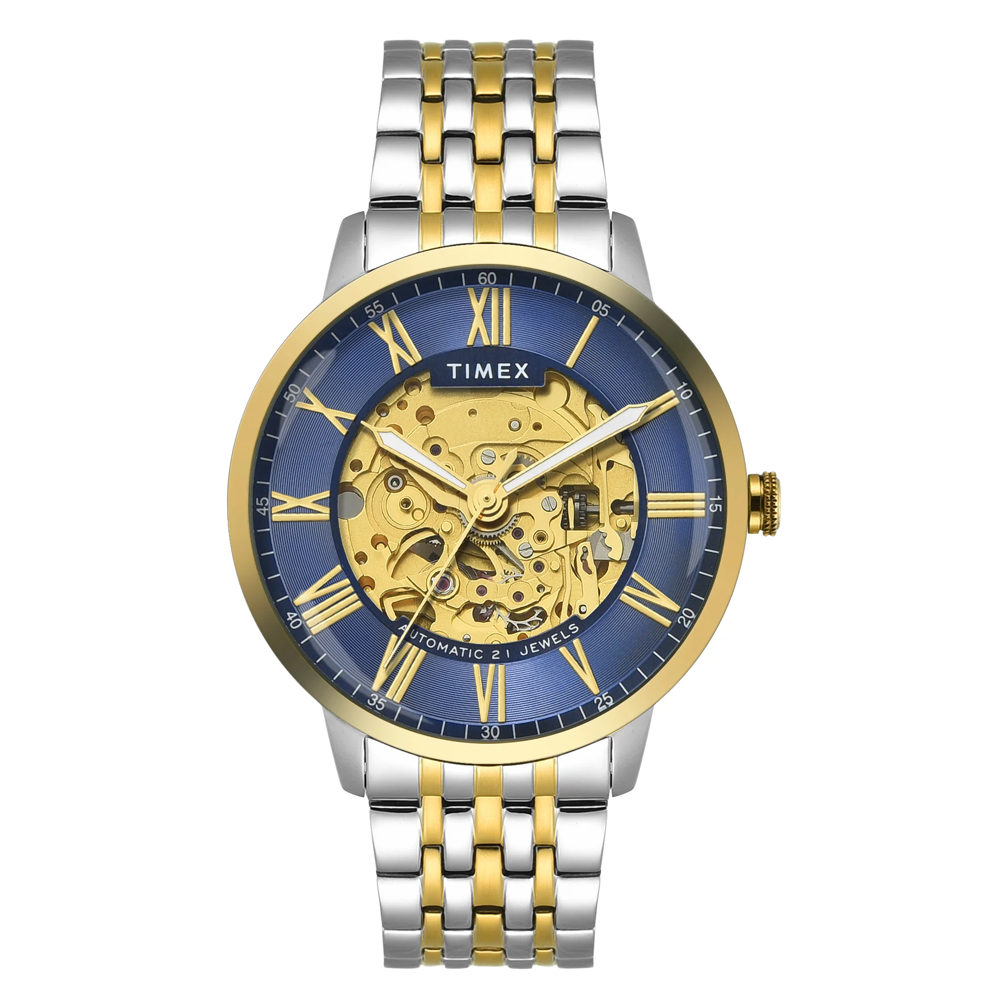 TIMEX Blue Round Dial Analog Automatic Men's Watch - TWEG23505