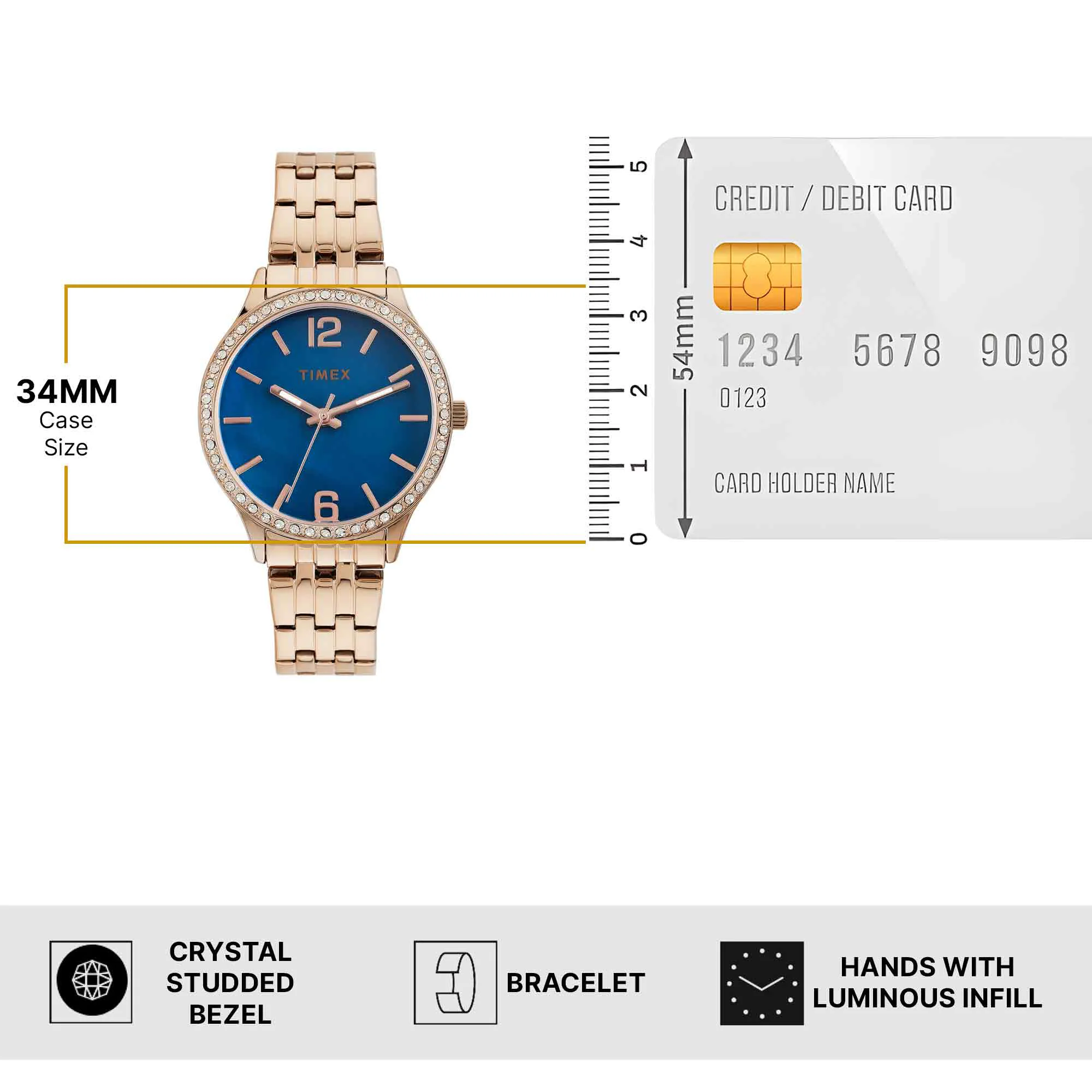 Timex Blue Round Dial Analog Women's Watch - TWEL230SMU03 - Image 6