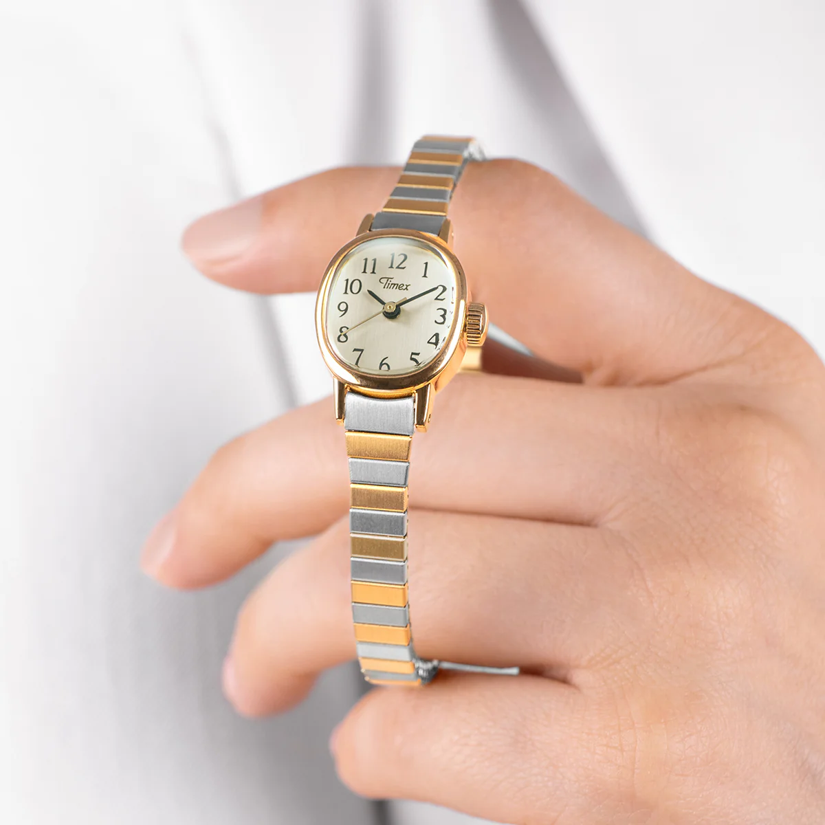Timex Cavatina Square 8mm Cream Dial Analog Women Watch - TW2Y66900UJ - Image 3