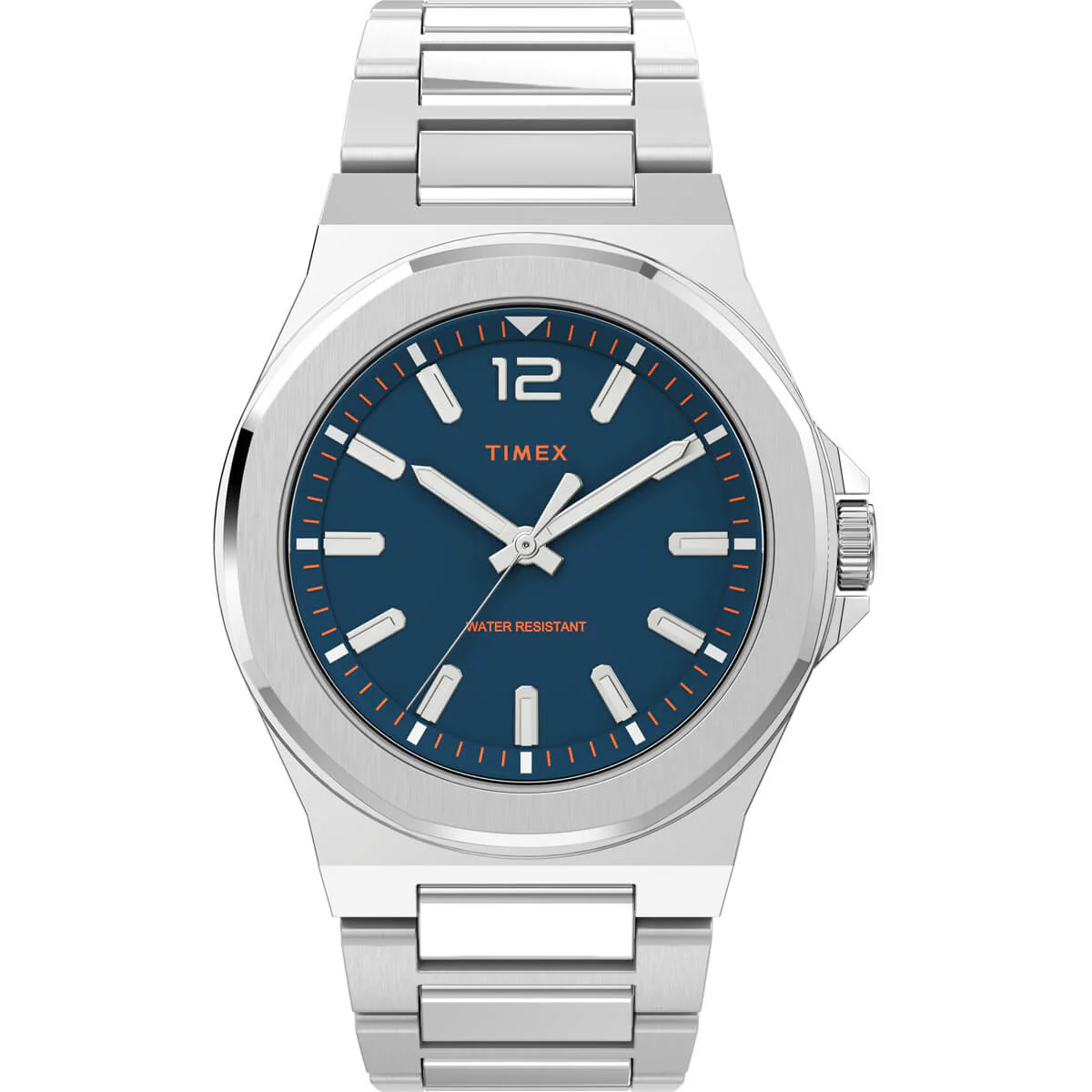 Timex City Collection Men's Quartz Analog Silver-Tone Dial Round Case Adjustable-Stainless-Steel-Bracelet Function Watch -TW2V02000