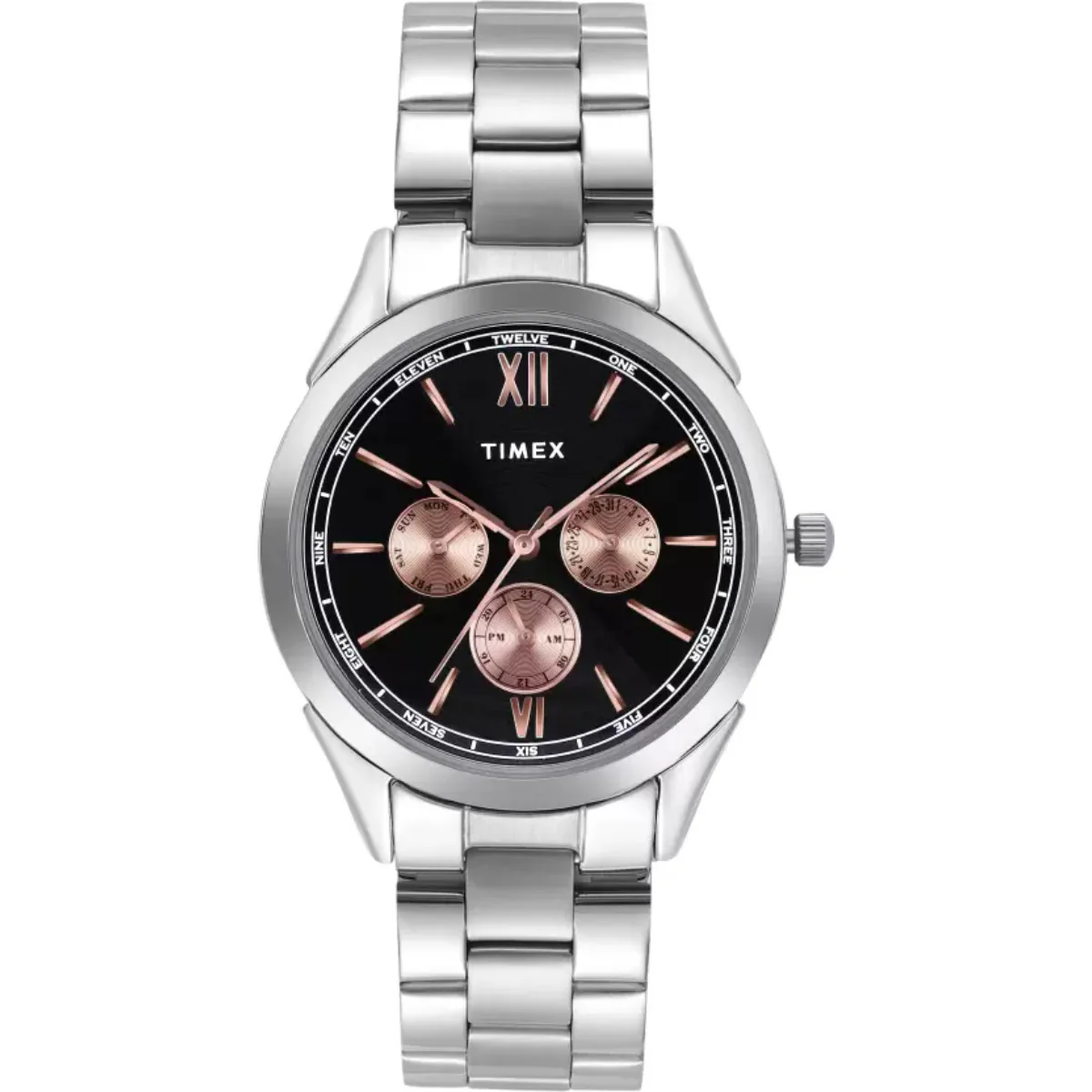 Timex Fashion Collection Premium Quality Multifunction Men Analog Black Dial Coloured Quartz Watch, Round Dial with 40mm Case width - TWEG218SMU02