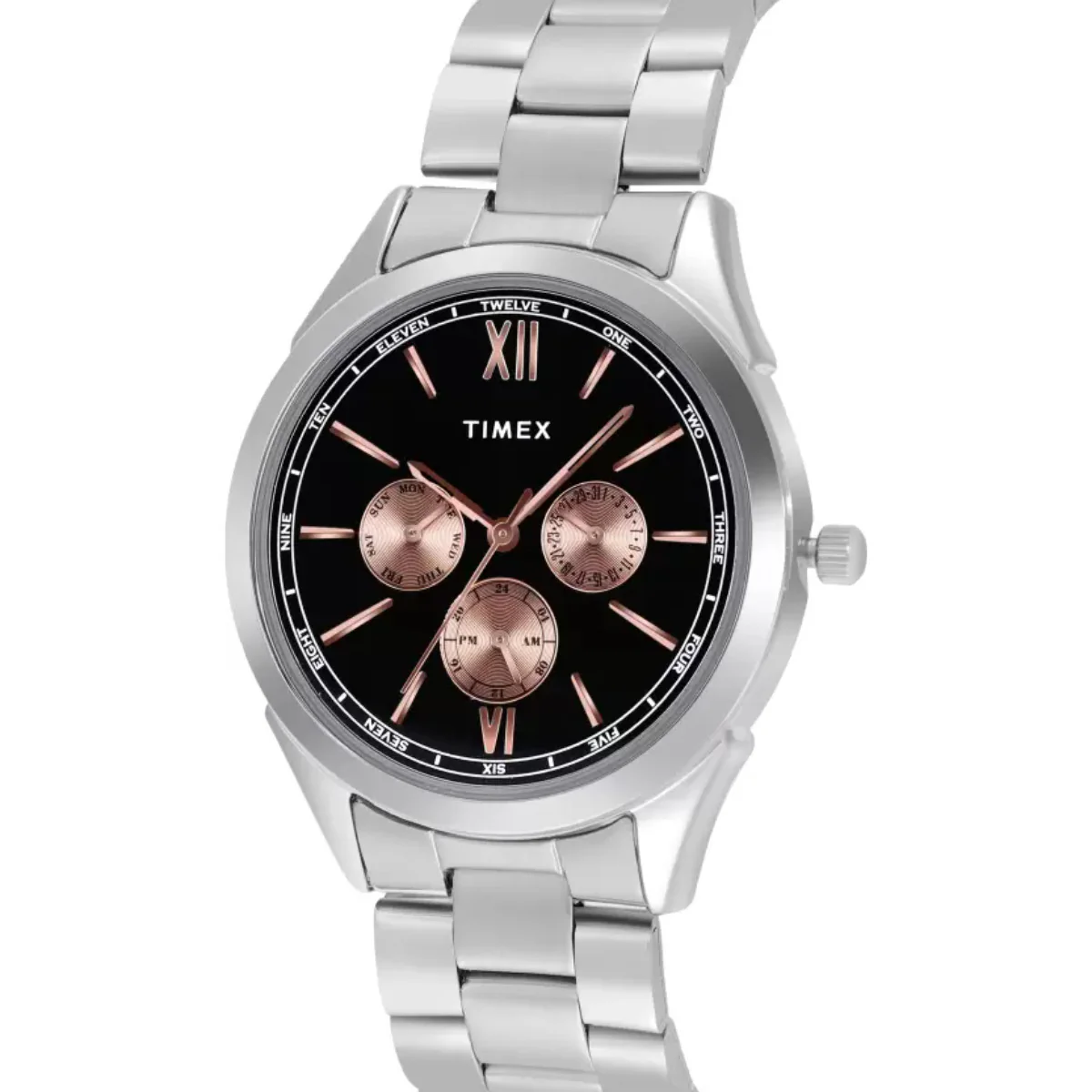 Timex Fashion Collection Premium Quality Multifunction Men Analog Black Dial Coloured Quartz Watch, Round Dial with 40mm Case width - TWEG218SMU02 - Image 2