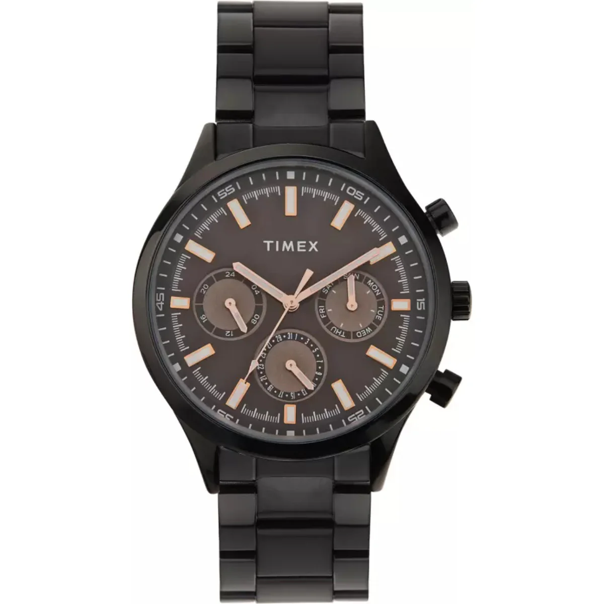 Timex Fashion Collection Premium Quality Multifunction Men Analog Black Dial Coloured Quartz Watch, Round Dial with 43mm Case width - TWHG03SMU22