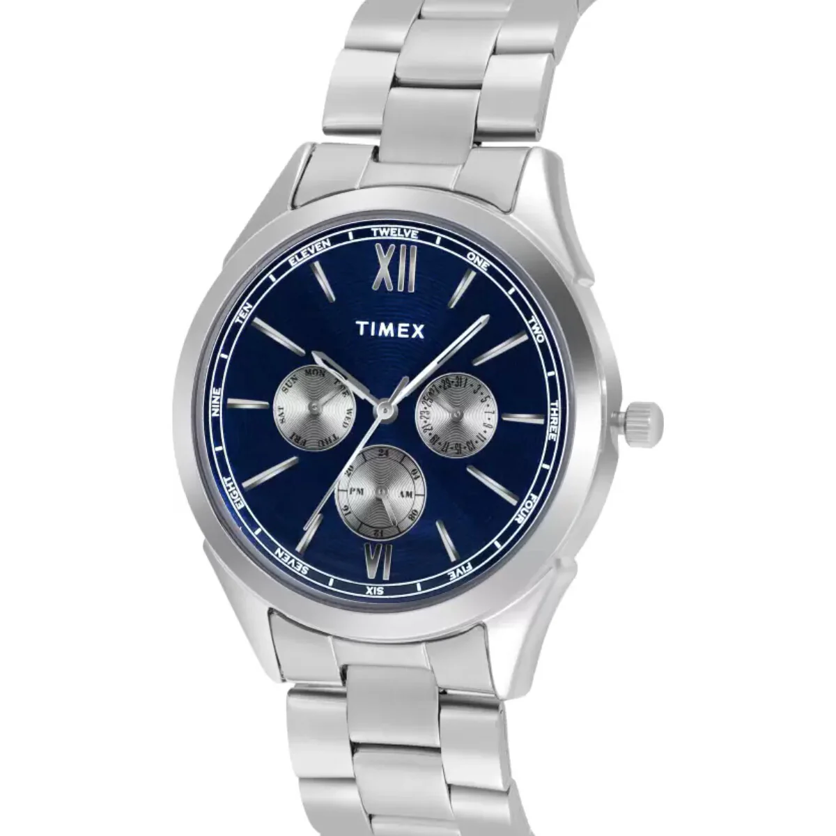 Timex Fashion Collection Premium Quality Multifunction Men Analog Blue Dial Coloured Quartz Watch, Round Dial with 40mm Case width - TWEG218SMU03 - Image 2