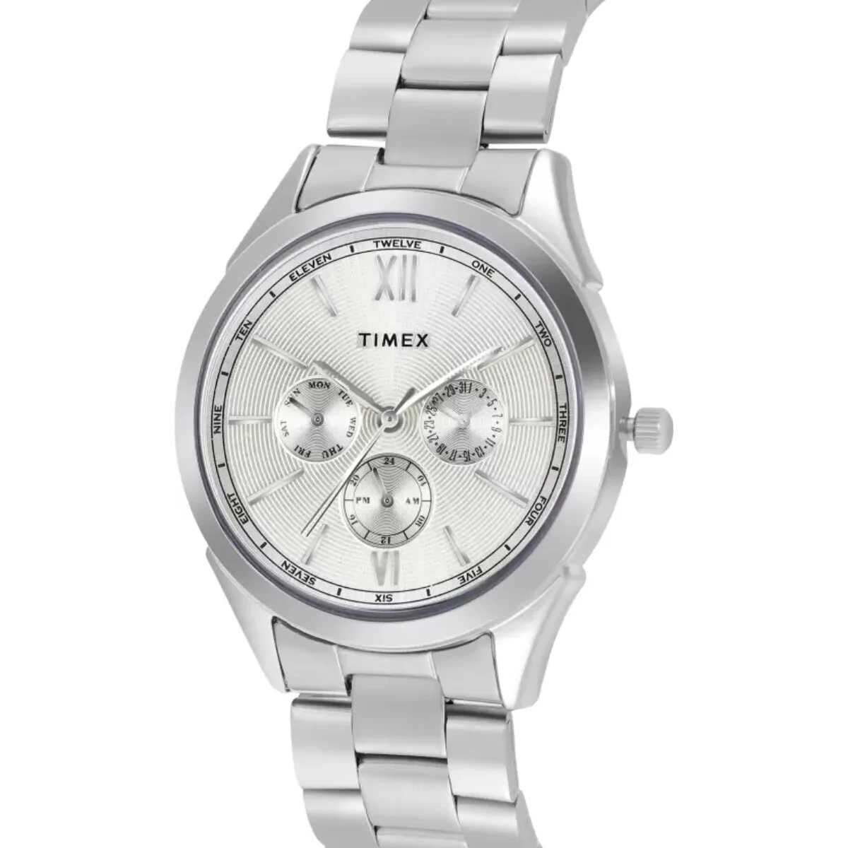 Timex Fashion Collection Premium Quality Multifunction Men Analog Silver Dial Coloured Quartz Watch, Round Dial with 40mm Case width - TWEG218SMU01 - Image 2