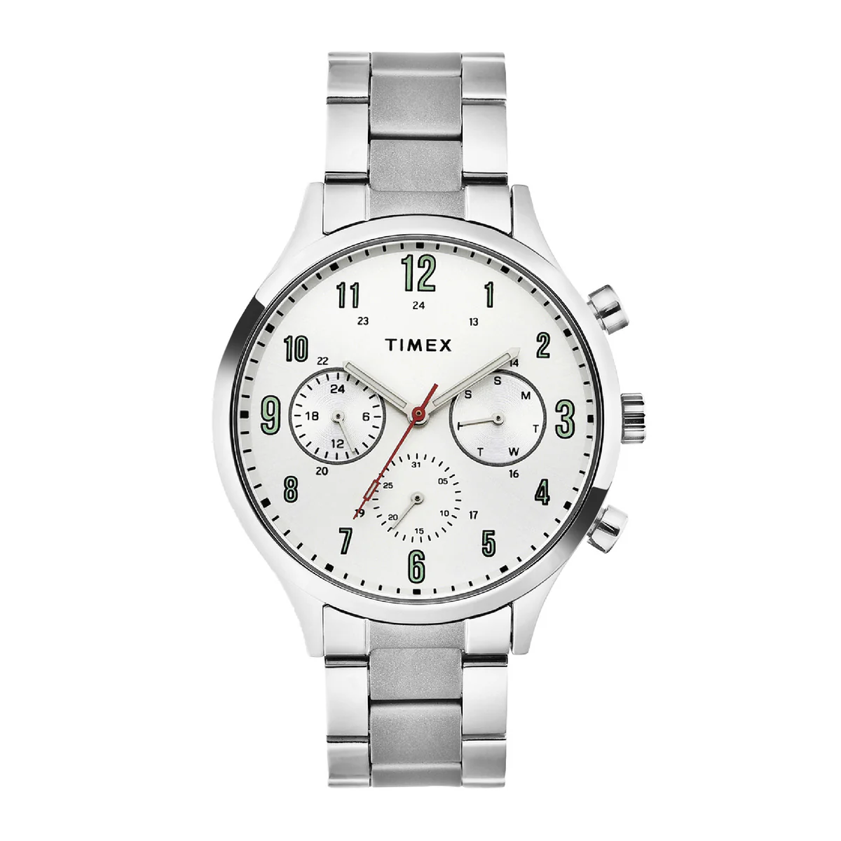 Timex Fashion Collection Premium Quality Multifunction Men Analog Silver Dial Coloured Quartz Watch, Round Dial with 43mm Case width - TWHG03SMU06