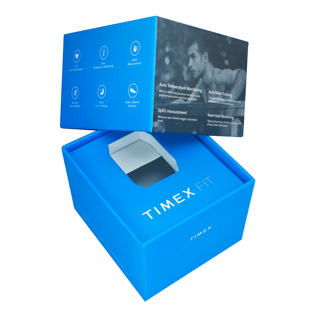 Timex Helix Unisex Tech Digital Dial Rectangle Case Temperature  HRM  SpO2  Function Watch -TWTXW104T - Image 8