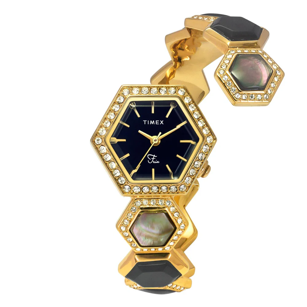 TIMEX Fria Women Black Hexagon Dial Analog Watch - TWEL17900