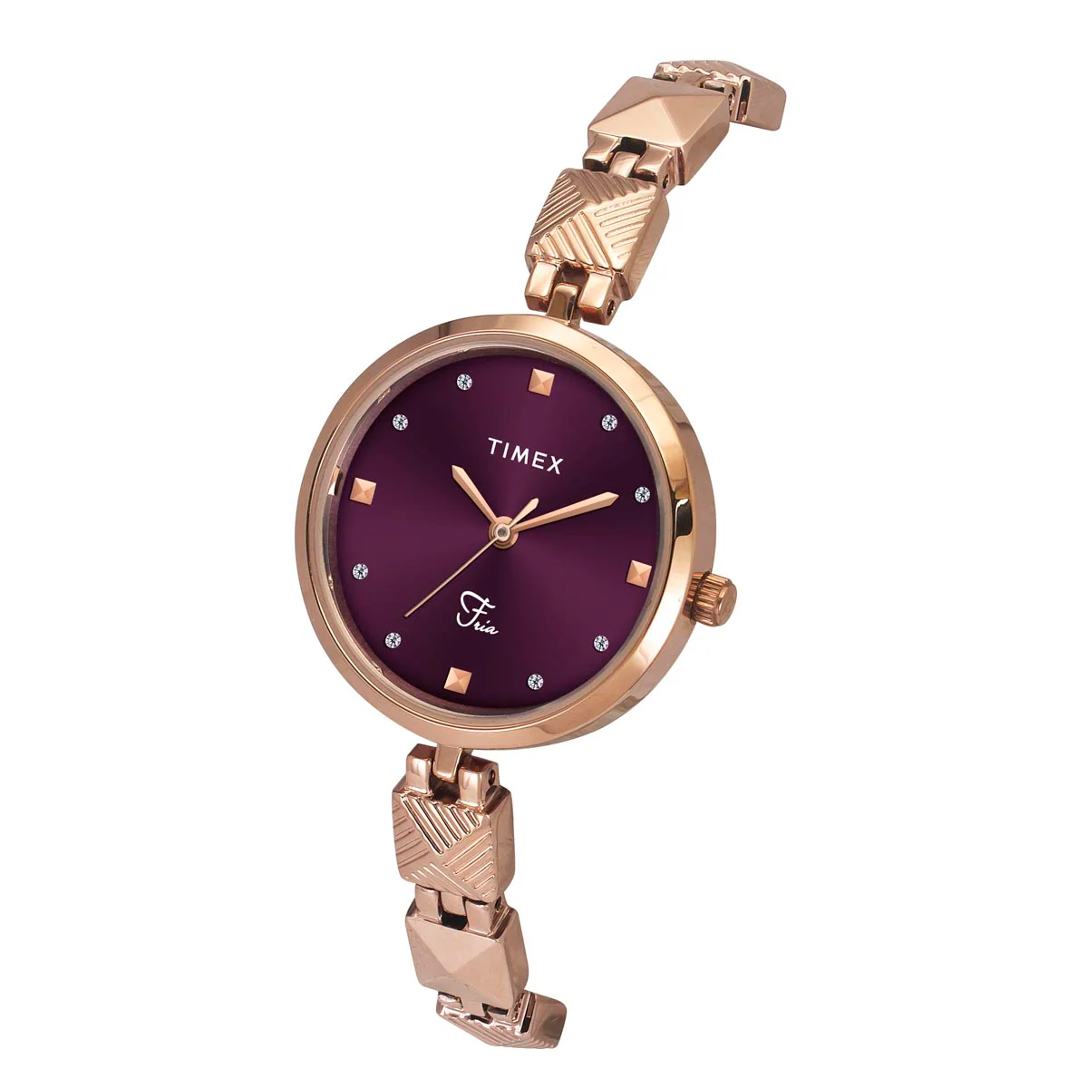TIMEX Fria Women Burgundy Round Dial Analog Watch - TWEL18310 - Image 2