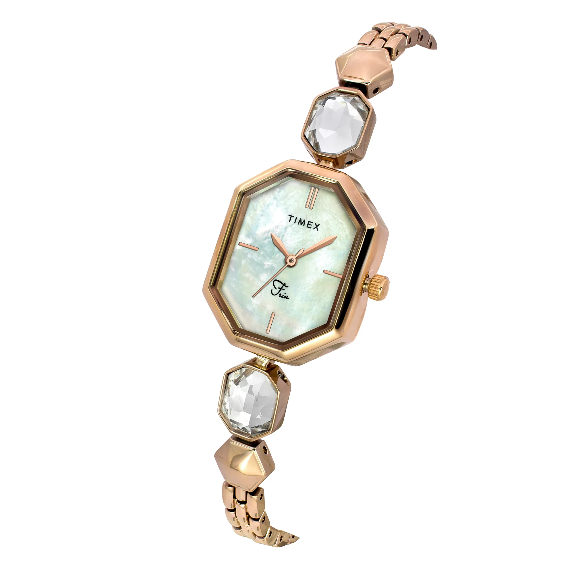 TIMEX Fria Women Mother of Pearl White Octagonal Dial Analog Watch - TWEL21101 - Image 2