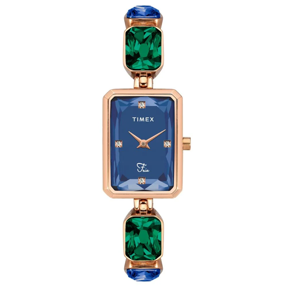 Timex Fria Women Blue Rectangular Analog Watch - TWEL16902