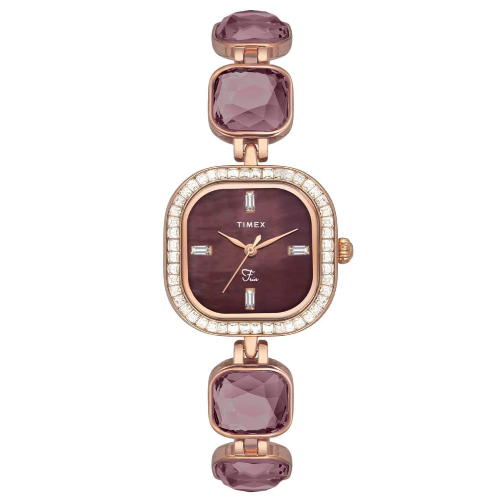 Timex Fria Women Burgundy Square Analog Watch - TWEL17102