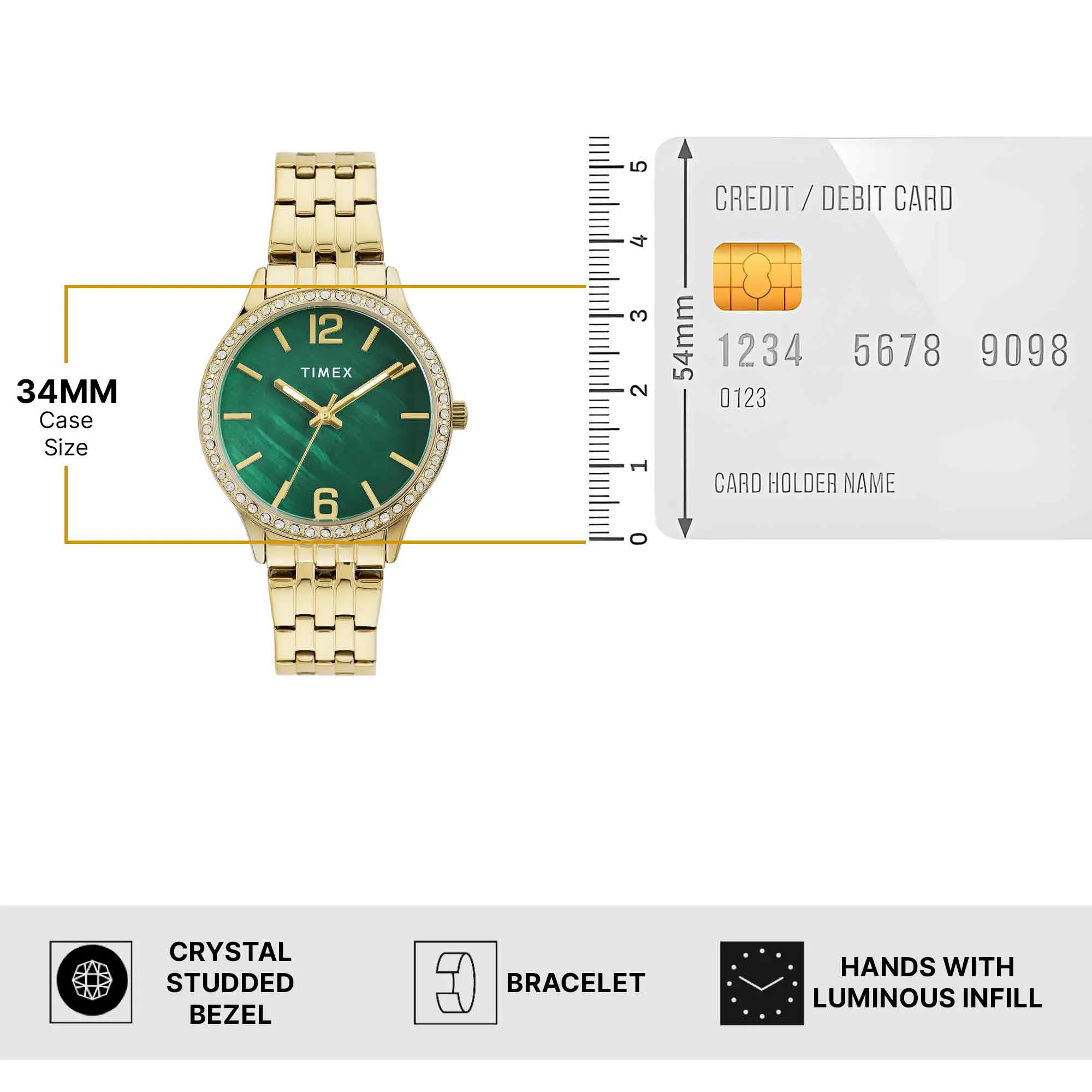 Timex Green Round Dial Analog Women's Watch - TWEL230SMU01 - Image 6