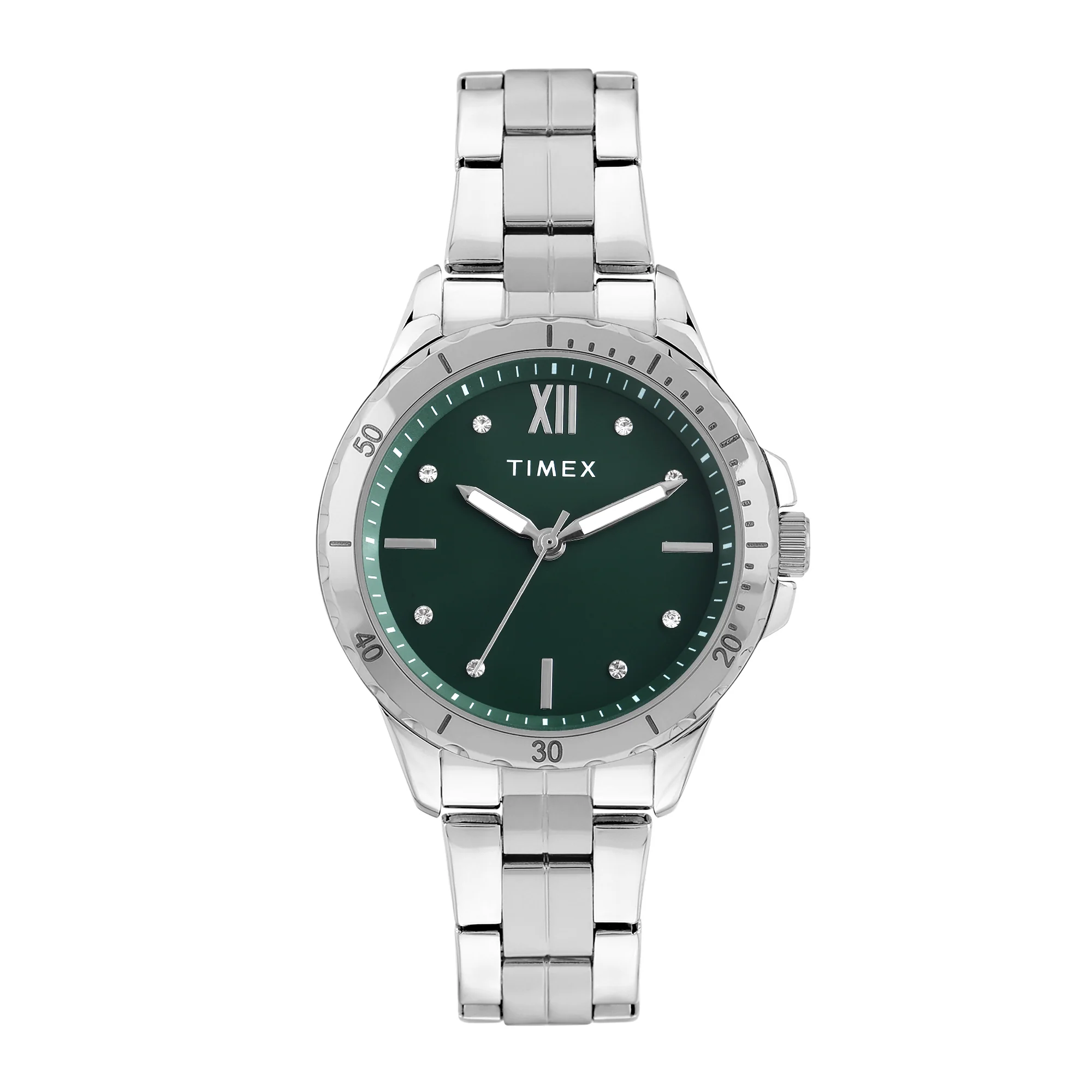 Timex Green Round Dial Analog Women's Watch - TWEL232SMU03