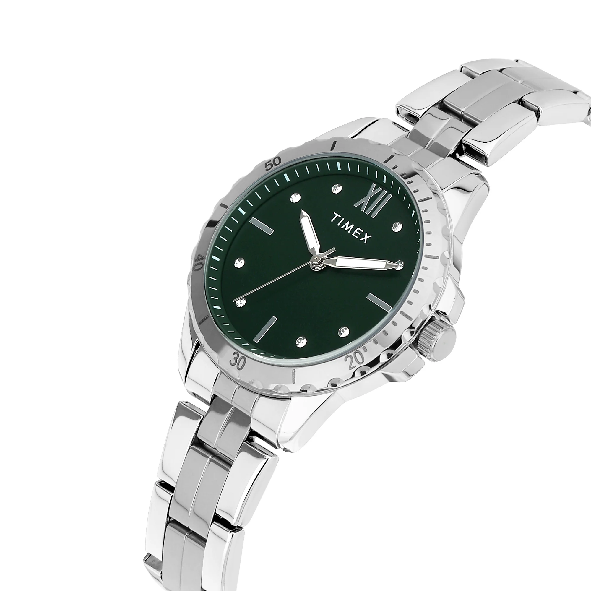 Timex Green Round Dial Analog Women's Watch - TWEL232SMU03 - Image 2