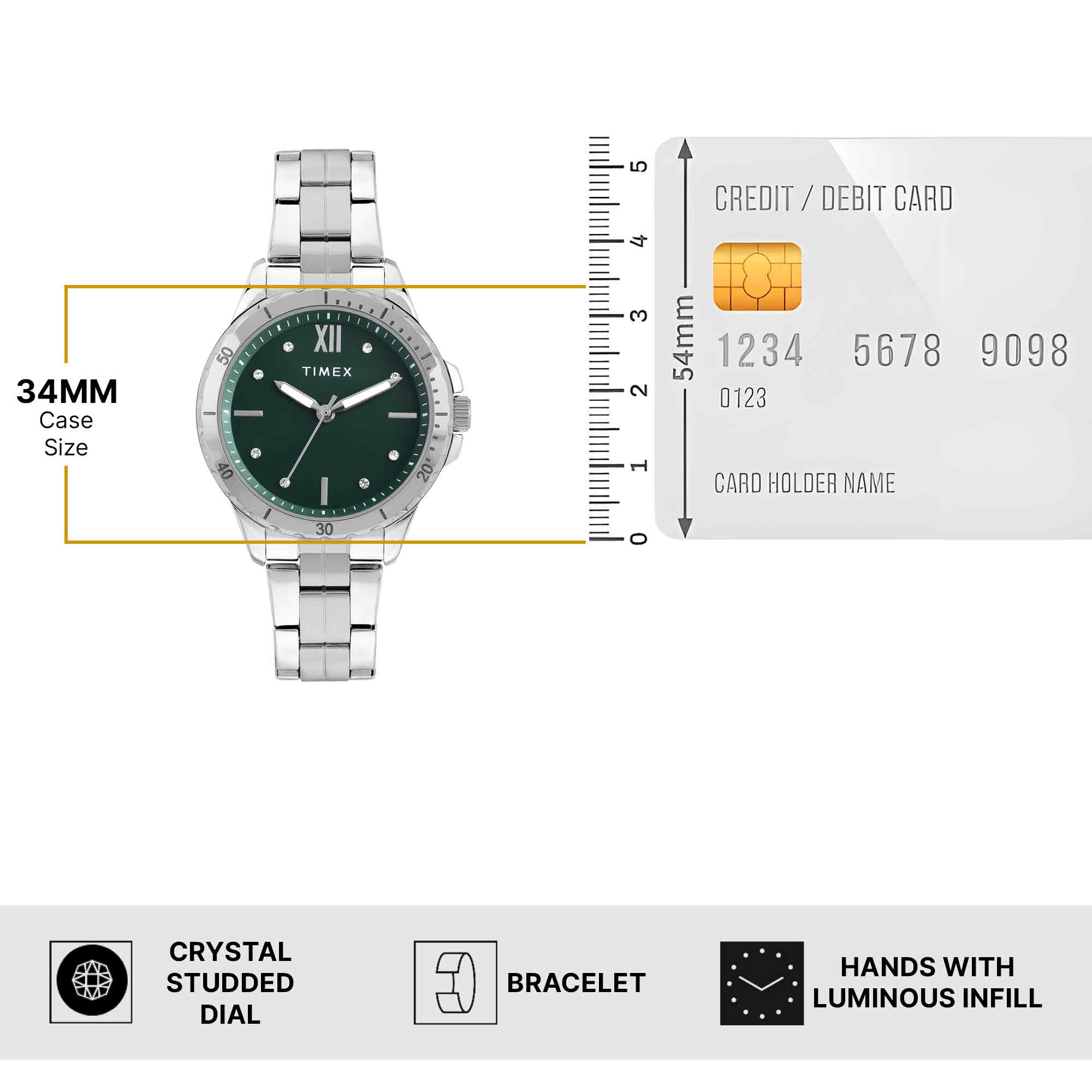 Timex Green Round Dial Analog Women's Watch - TWEL232SMU03 - Image 6