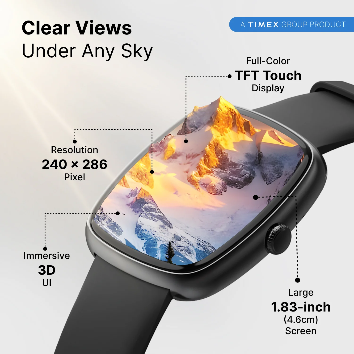 Timex iConnect Calling Ace 1.83(4.6 cm) 3D UI Display with Functional Crown and BT Calling Smartwatch For Unisex - TWIXW1500T - Image 11