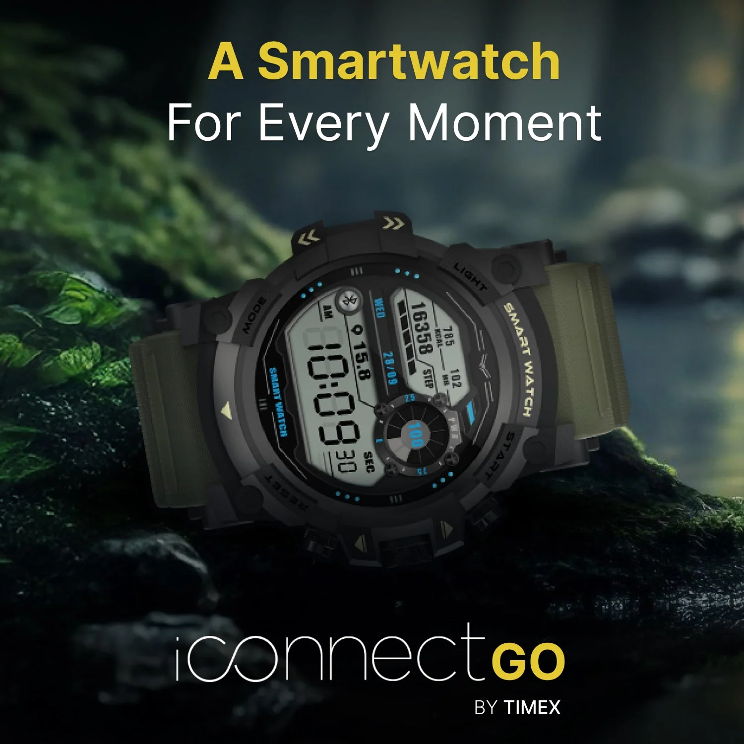 Timex iConnect Go 1.38 inches (3.50 cm) Display with Functional Crown and BT Calling Smartwatch For Unisex - TWIXW801T - Image 2