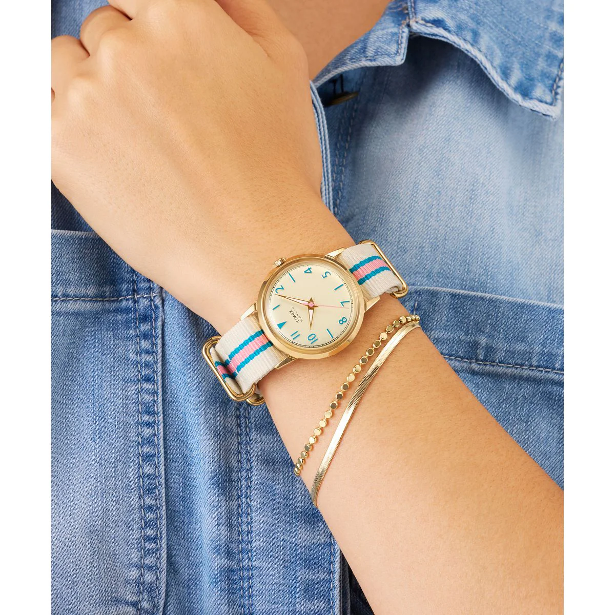 Timex Marlin Round 34mm Beige Dial Analog Women Watch - TW2Y49800UJ - Image 3