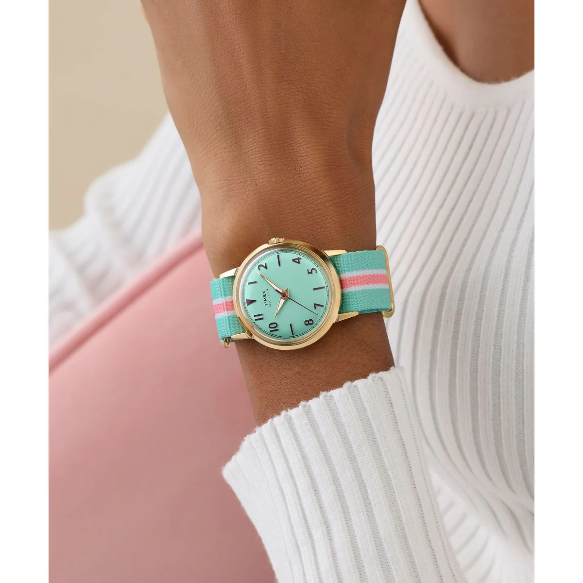 Timex Marlin Round 34mm Green Dial Analog Women Watch - TW2Y49700UJ - Image 3