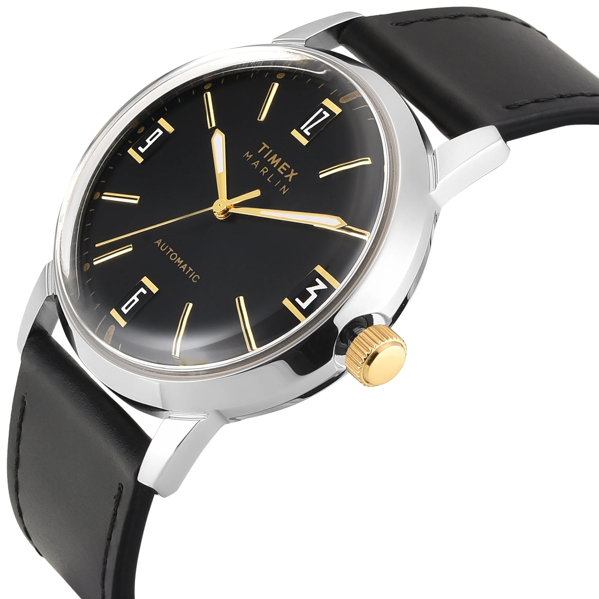 Timex Marlin Round 42mm Black Dial Mechanical Automatic Men Watch - TWEG26711 - Image 2