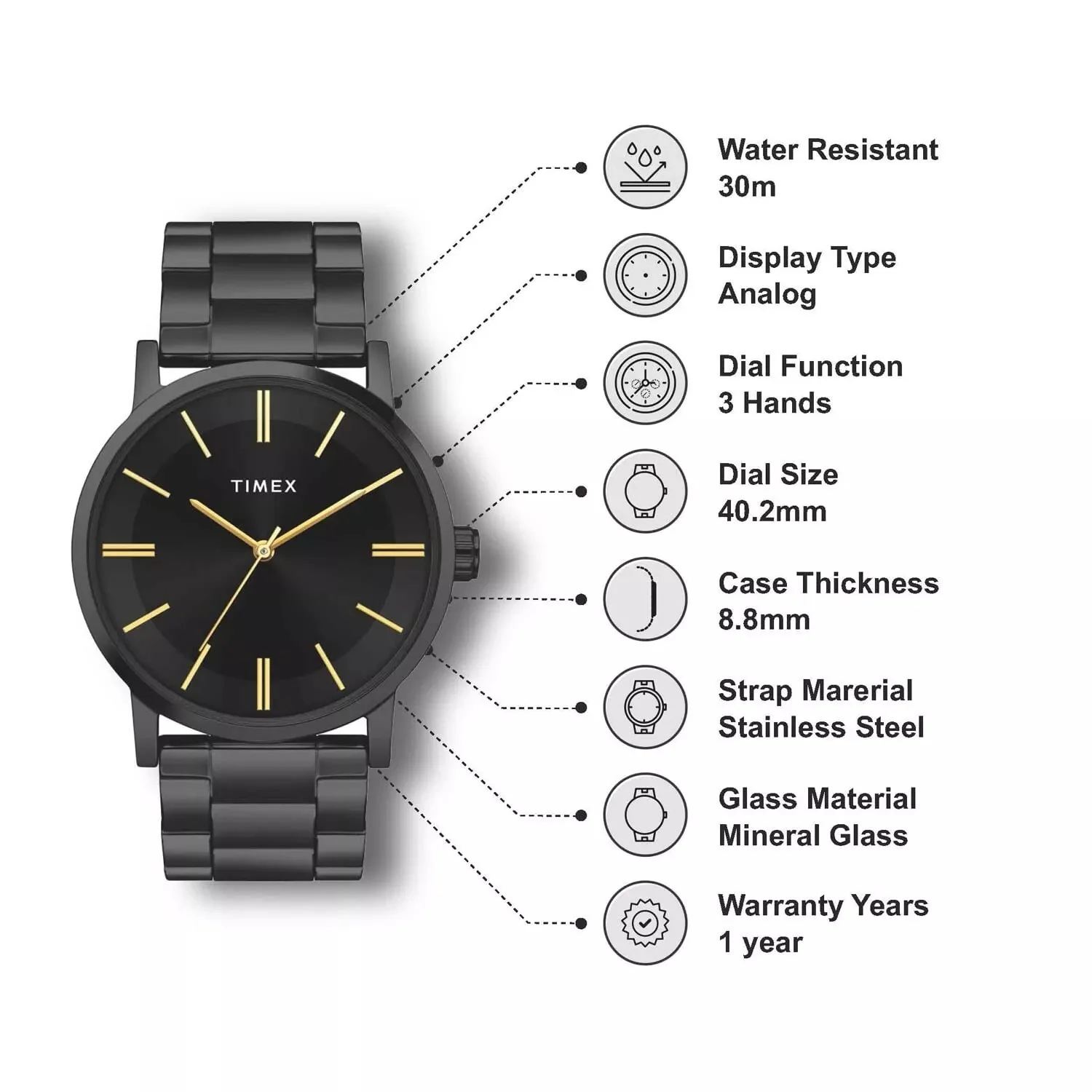 TIMEX Men Black Round Dial Analog Watch - TWHG35SMU09 - Image 6