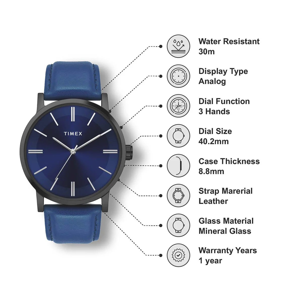 TIMEX Men Blue Round Dial Analog Watch - TWHG35SMU03 - Image 2
