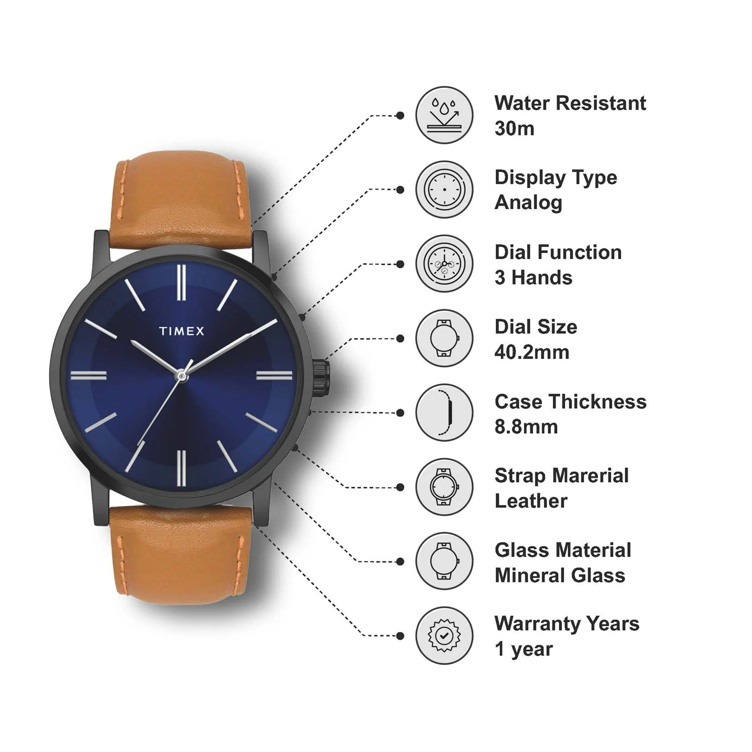 TIMEX Men Blue Round Dial Analog Watch - TWHG35SMU04 - Image 2
