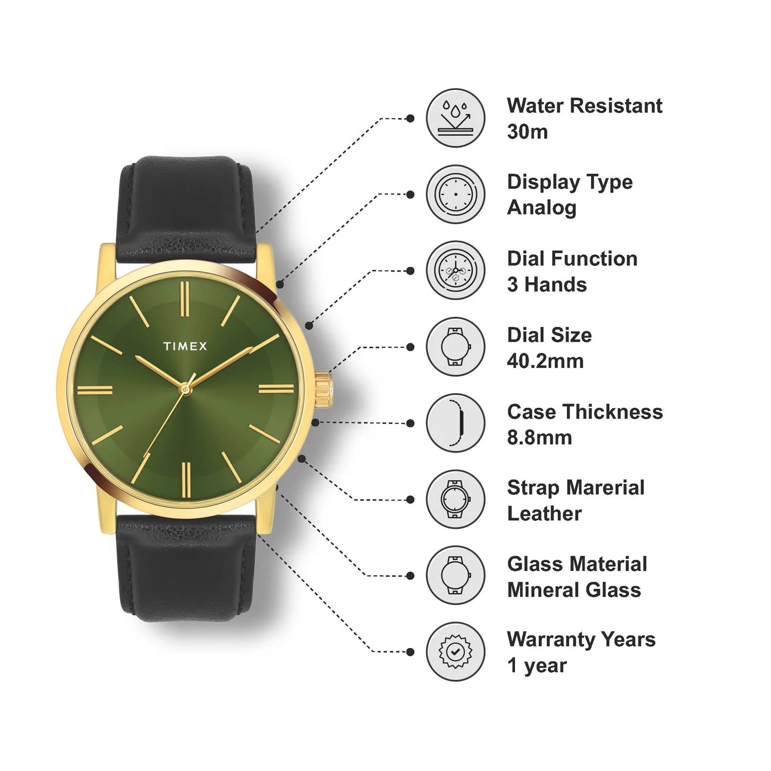 TIMEX Men Green Round Dial Analog Watch - TWHG35SMU02 - Image 2