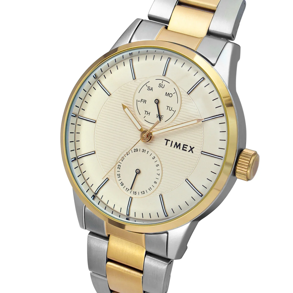 Timex Men Multifunction Beige Round Brass Dial Watch- TWEG19906 - Image 2
