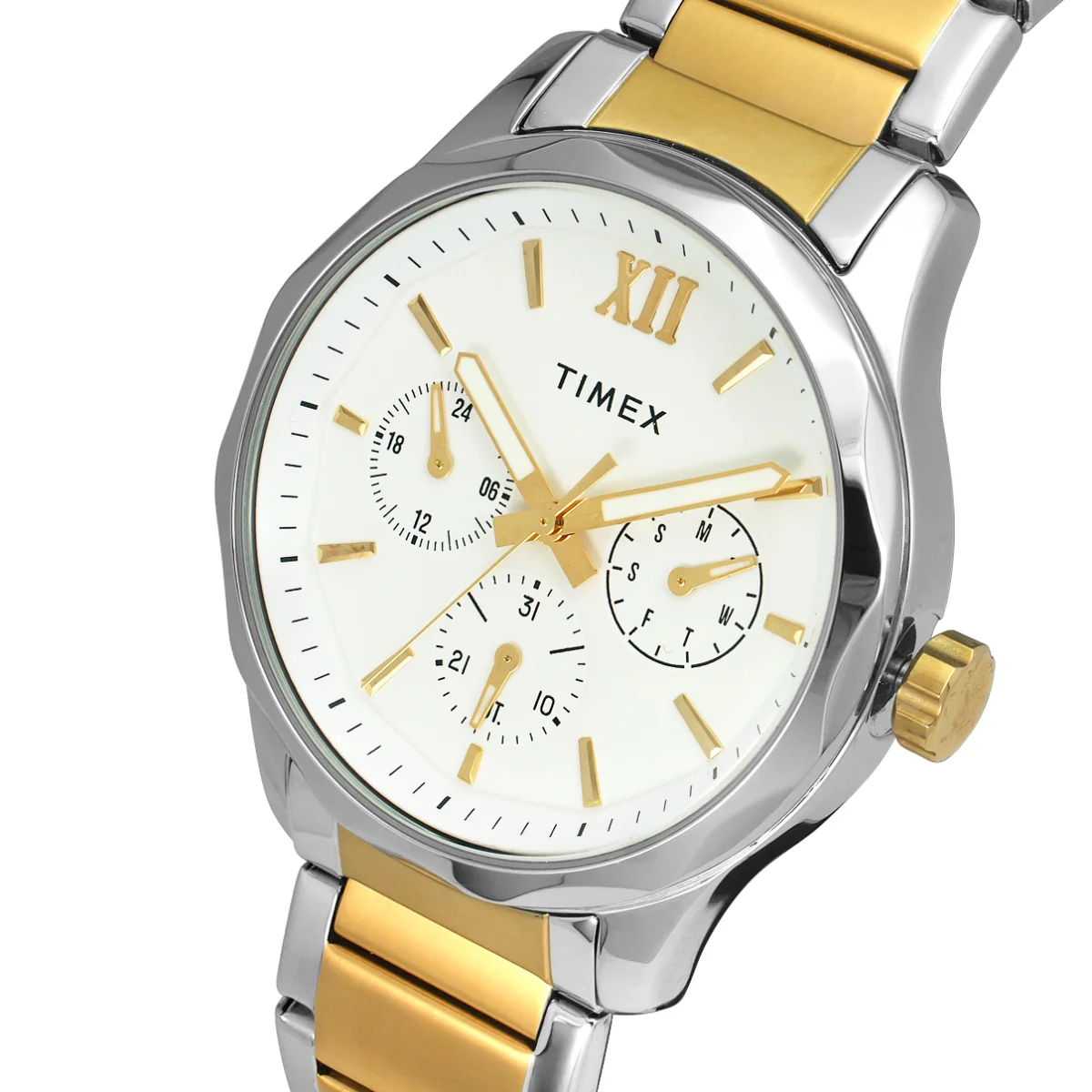 Timex Men Multifunction White Round Brass Dial Watch- TW0TG7616 - Image 2