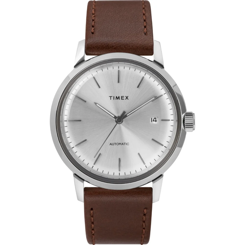 Timex Marlin? Men Silver-Tone Analog Round Stainless Steel Dial Watch - TW2T22700U9